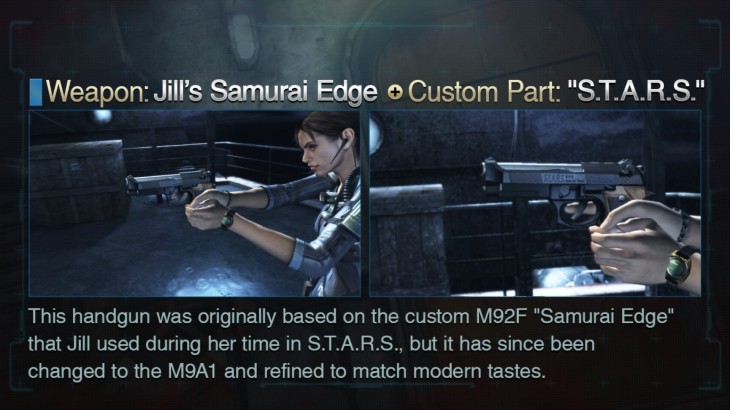 Resident Evil: Revelations Jill's Samurai Edge + Custom Part: 