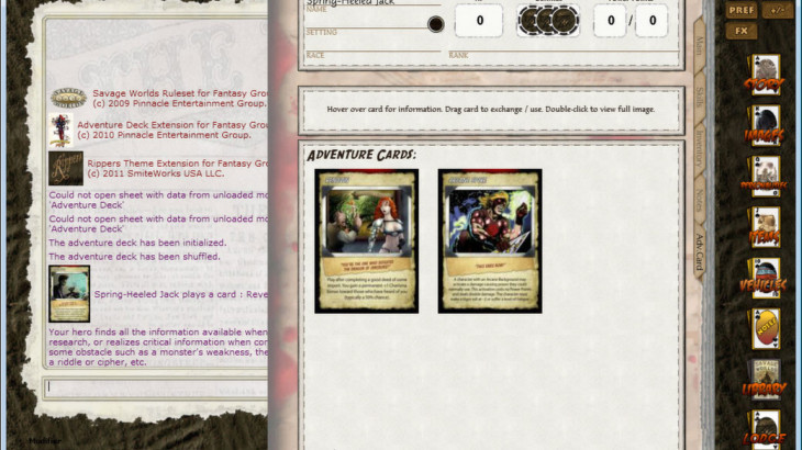 Fantasy Grounds - Savage Worlds Adventure Deck - 游戏机迷 | 游戏评测