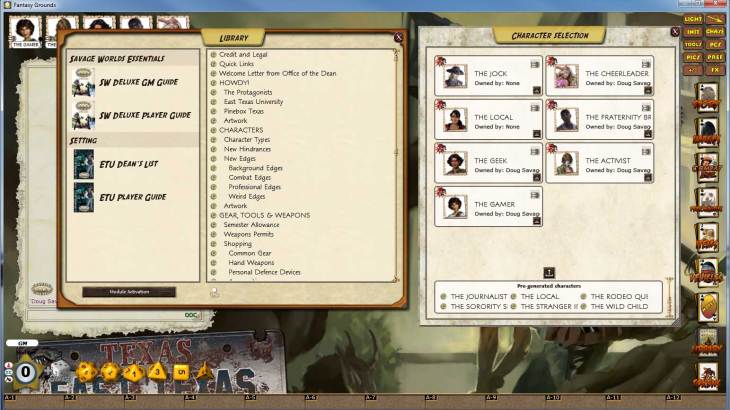 Fantasy Grounds - Savage Worlds: ETU - East Texas University - 游戏机迷 | 游戏评测