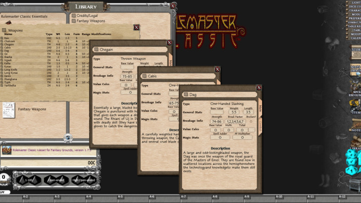 Fantasy Grounds - Rolemaster Classic: Fantasy Weapons - 游戏机迷 | 游戏评测