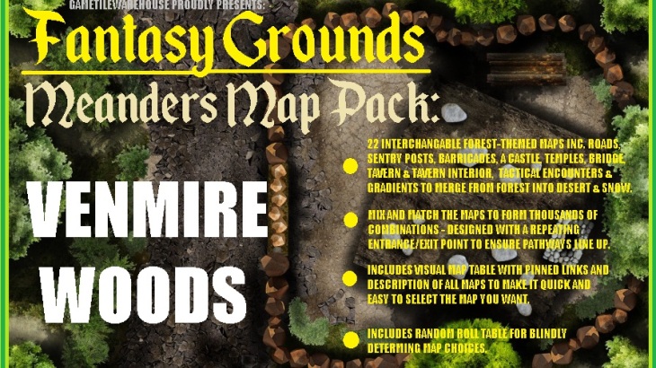 Fantasy Grounds - Meanders Map Pack: Venmire Woods (Map Pack) - 游戏机迷 | 游戏评测