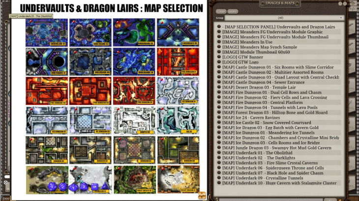 Fantasy Grounds - Meanders Map Pack: Undervaults & Dragon Lairs (Map Pack) - 游戏机迷 | 游戏评测